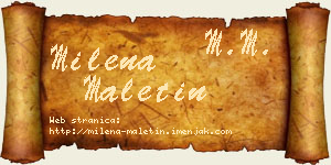 Milena Maletin vizit kartica